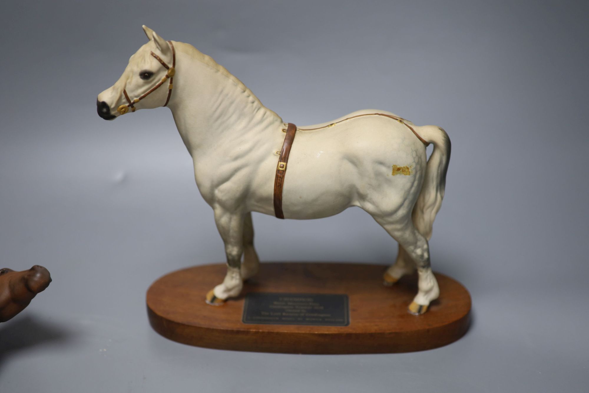 A Beswick Connoisseur model of Champion Welsh pony Gredington Simwnt 3614, overall height 23cm, a quarter horse and other horses